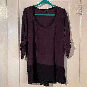 Anthropologie 3/4 Sleeve Dark Purple Top